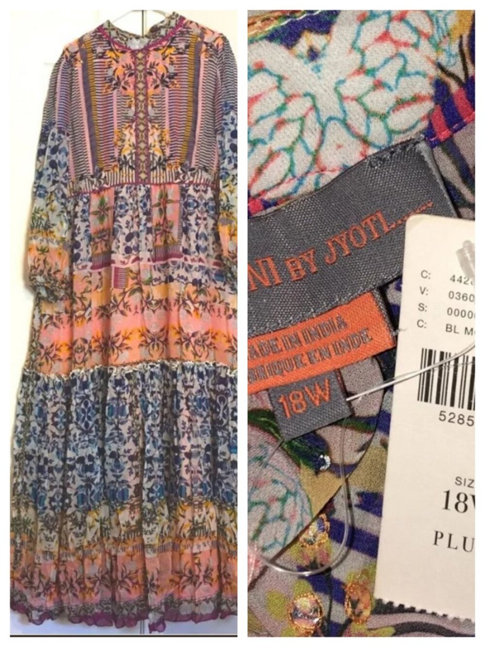 NWT Anthropologie Bhanuni by Jyoti Anastasia Maxi Dress 18W - Picture 16 of 16